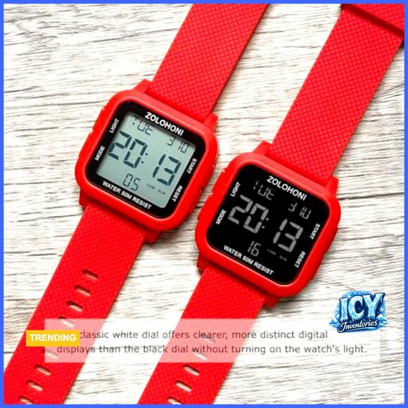 Stainless Steel Digital Watch Waterproof Large Face Dual Time Date main image 4